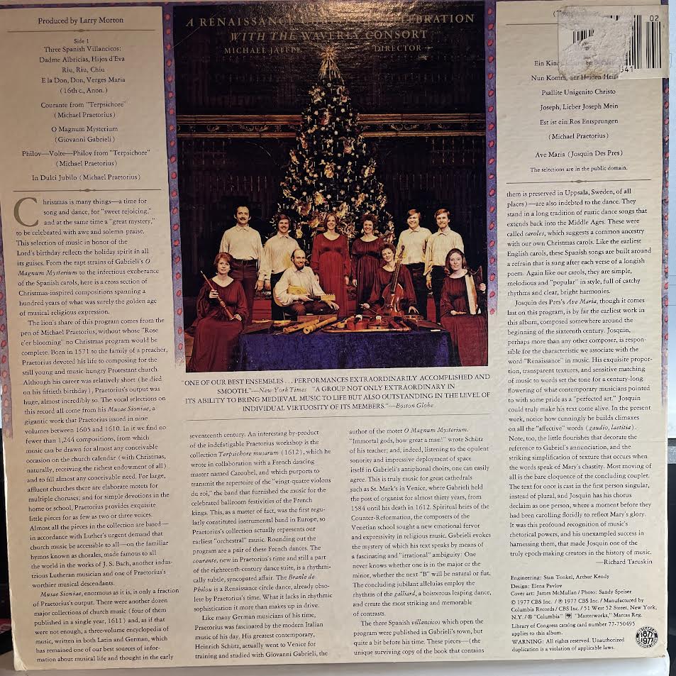 The Waverly Consort - A Renaissance Christmas Celebration With The Waverly Consort (VINYL) | Excellent (EX) Excellent (EX)-