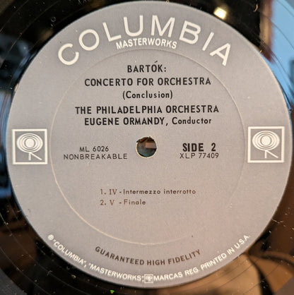 Béla Bartók - Concerto For Orchestra (A Brilliant Showpiece For Virtuoso Orchestra) | Excellent (EX) Excellent (EX)-