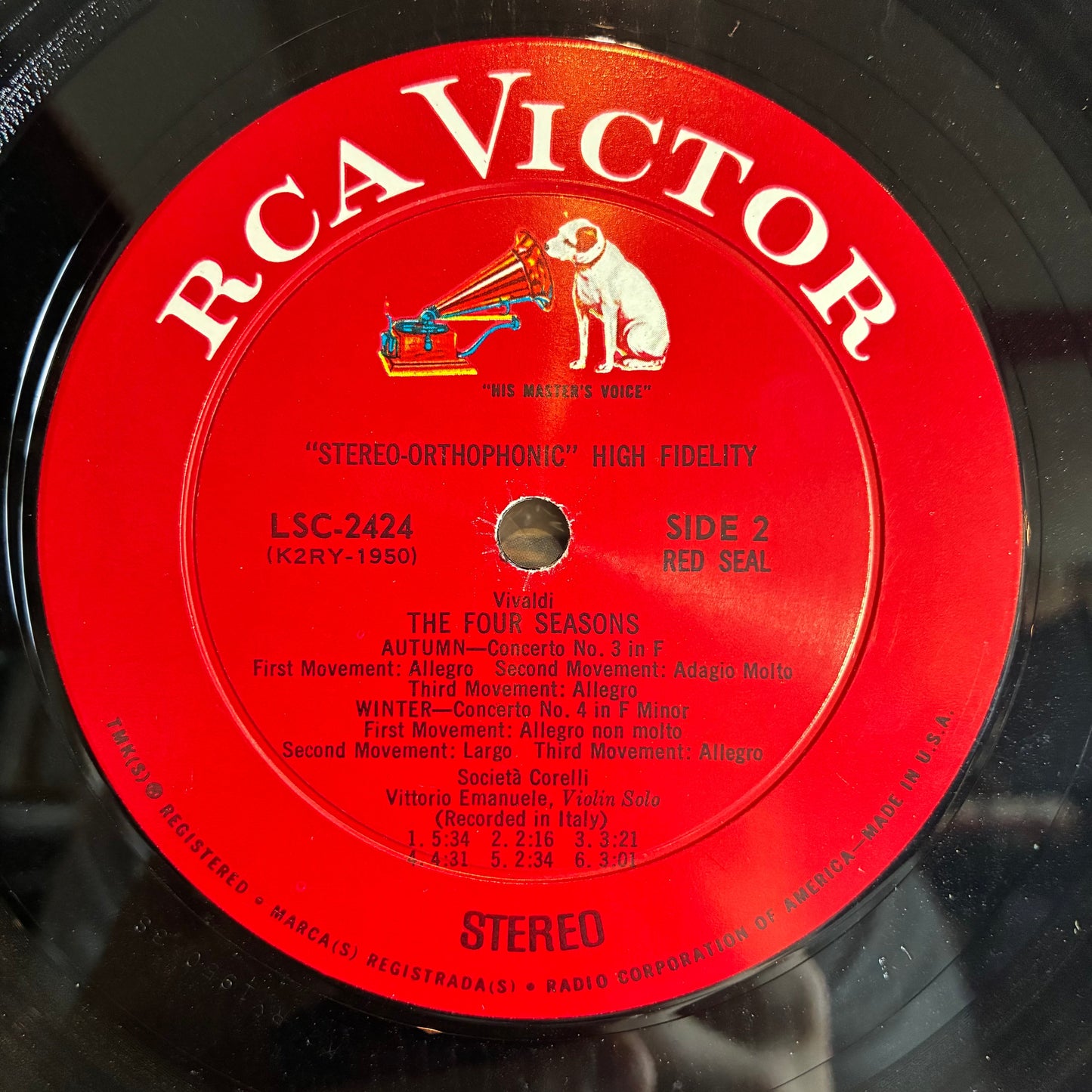Antonio Vivaldi - The Four Seasons (VINYL LP RCA VICTOR RED SEAL ‎LSC-2424 1960) | USED Excellent (EX) Excellent+ (EX+)-