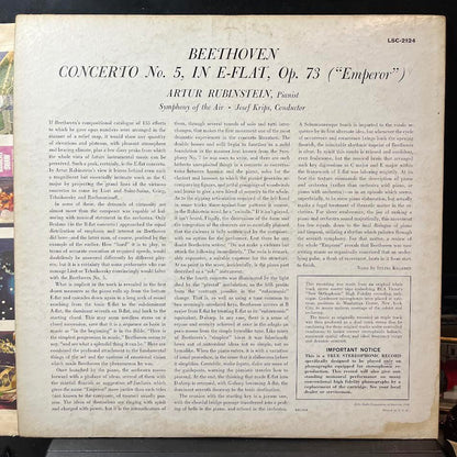 Ludwig Van Beethoven - (Emperor) Concerto No. 5 (VINYL) | Excellent (EX) Excellent+ (EX+)-
