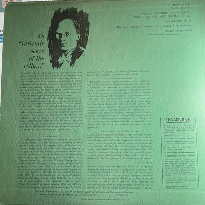 Sergei Prokofiev - Symphony-Concerto For Cello And Orchestra / Élégie (vinyl) | Excellent (EX) Near Mint (NM)-