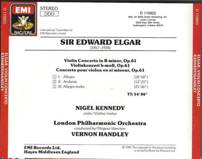 Sir Edward Elgar - Violin Concerto (CD) | Near Mint (NM) Near Mint (NM)-