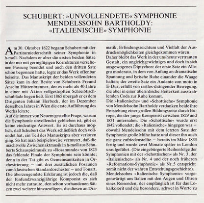 Felix Mendelssohn-Bartholdy - Schubert: Symphony No.8 "Unfinished" / Mendelssohn: Symphony No.4 "Italian" (CD) | Near Mint (NM) Near Mint (NM)-