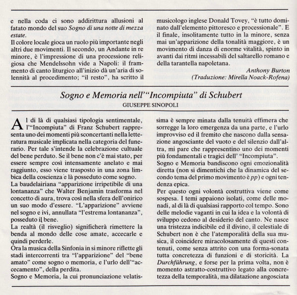 Felix Mendelssohn-Bartholdy - Schubert: Symphony No.8 "Unfinished" / Mendelssohn: Symphony No.4 "Italian" (CD) | Near Mint (NM) Near Mint (NM)-