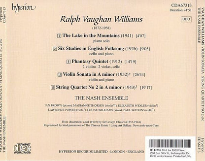 Ralph Vaughan Williams - Violin Sonata / The Lake In The Mountains / Six Studies In English Folksong / String Quartet No 2 / Phantasy Quintet (CD) | Near Mint (NM) Near Mint (NM)-
