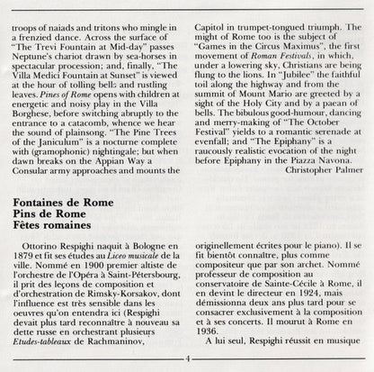 Ottorino Respighi - Pines Of Rome • Fountains Of Rome • Feste Romane (CD) | Near Mint (NM) Near Mint (NM)-