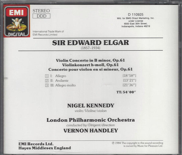 Sir Edward Elgar - Violin Concerto (CD) | Near Mint (NM) Near Mint (NM)-