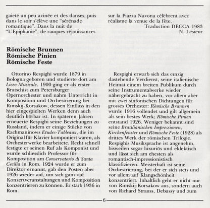 Ottorino Respighi - Pines Of Rome • Fountains Of Rome • Feste Romane (CD) | Near Mint (NM) Near Mint (NM)-