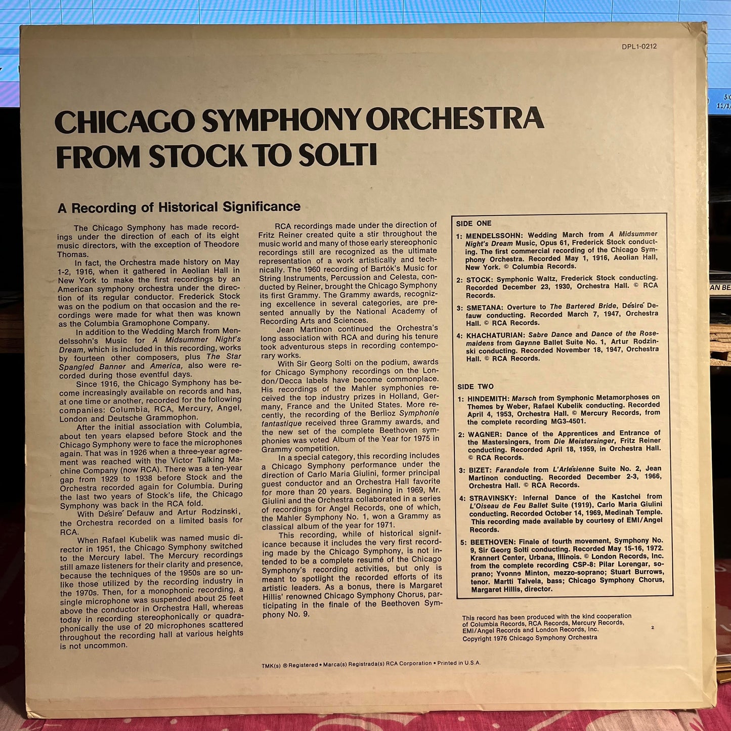 Chicago Symphony Orchestra - From Stock To Solti - A Recording Of Historical Significance | Near Mint (NM) Excellent (EX)-