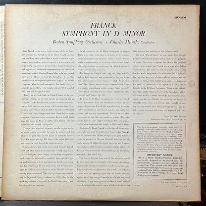 César Franck - Symphony In D Minor (VINYL) | Near Mint- (NM-) Excellent+ (EX+)-