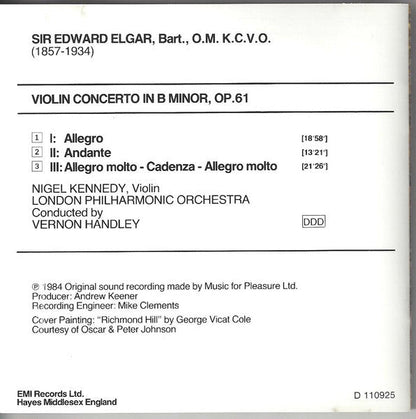 Sir Edward Elgar - Violin Concerto (CD) | Near Mint (NM) Near Mint (NM)-