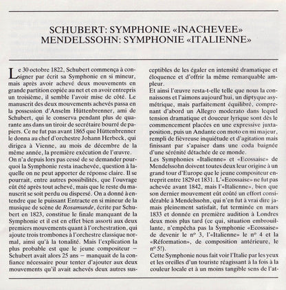 Felix Mendelssohn-Bartholdy - Schubert: Symphony No.8 "Unfinished" / Mendelssohn: Symphony No.4 "Italian" (CD) | Near Mint (NM) Near Mint (NM)-