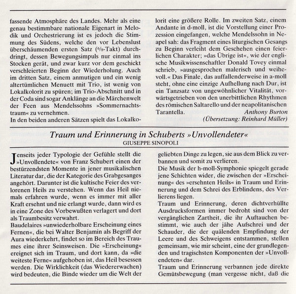 Felix Mendelssohn-Bartholdy - Schubert: Symphony No.8 "Unfinished" / Mendelssohn: Symphony No.4 "Italian" (CD) | Near Mint (NM) Near Mint (NM)-