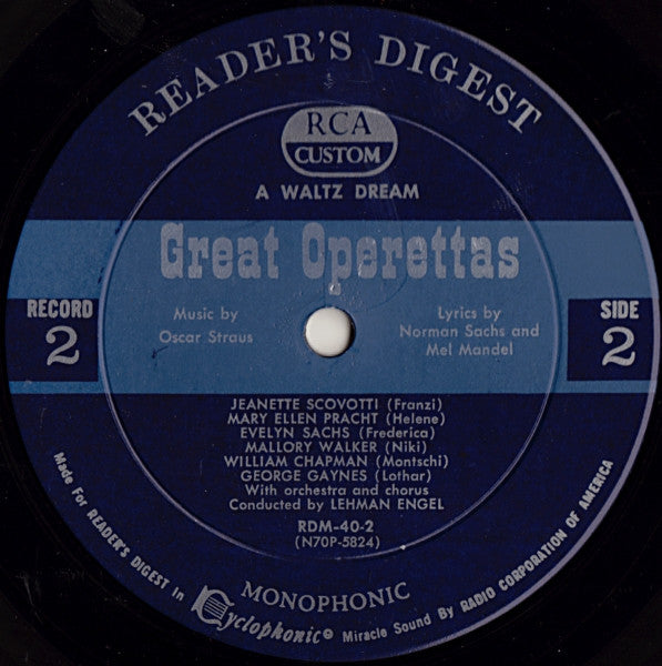 Various - Treasury Of Great Operettas | Near Mint (NM) Very Good (VG)-