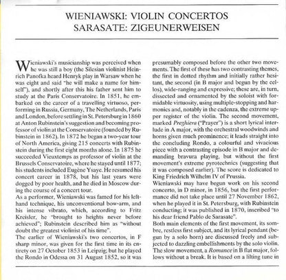 Henryk Wieniawski - Violin Concertos Nos. 1 & 2, Zigeunerweisen (CD) | Near Mint (NM) Near Mint (NM)-