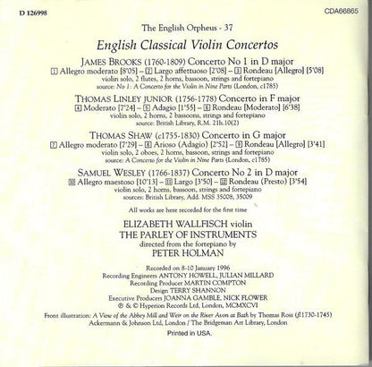 James Brooks - English Classical Violin Concertos (CD) | Near Mint (NM) Near Mint (NM)-