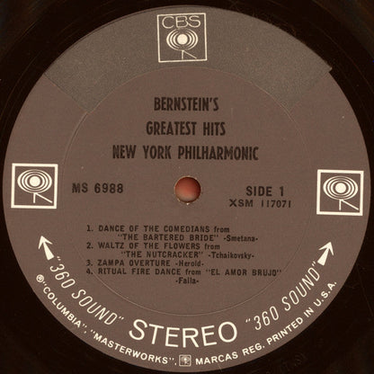 Leonard Bernstein - Bernstein's Greatest *360 SOUND* Hits New York Philharmonic | Near Mint (NM) Very Good Plus (VG+)-