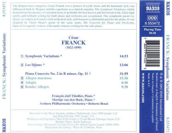 César Franck - Symphonic Variations, Les Djinns, Piano Concerto No. 2 (CD) | Near Mint (NM) Near Mint (NM)-