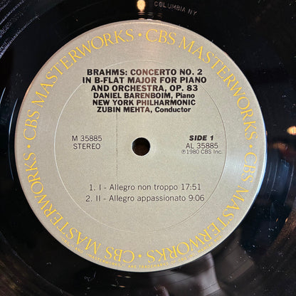 Johannes Brahms - Piano Concerto No. 2 (VINYL) | Near Mint (NM or M-) Excellent+ (EX+)-