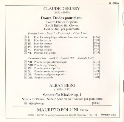 Claude Debussy - Debussy: 12 Etudes / Berg: Sonate Op. 1 (CD) | Near Mint (NM)-