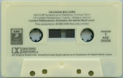 Ralph Vaughan Williams - Fantasia On A Theme By Thomas Tallis • A London Symphony (Symphony No. 2) (CASS) | Near Mint (NM) Near Mint (NM)-