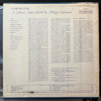 Claude Debussy - Clair De Lune (A Debussy Piano Recital By Philippe Entremont) (VINYL) | Near Mint (NM) Excellent+ (EX+)-
