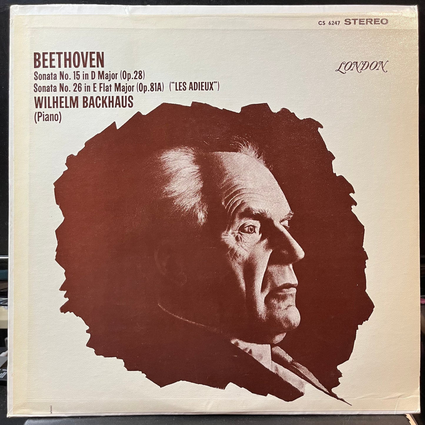 Ludwig van Beethoven, Wilhelm Backhaus - Beethoven: Sonata No. 15 and 26. Wilhelm Backhaus, Piano (VINYL LP LONDON CS 6247 1962) | Near Mint (NM or M-) Near Mint (NM)-