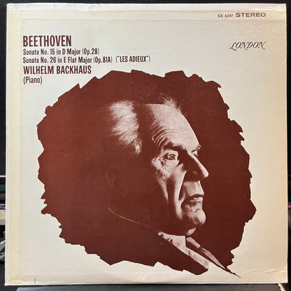 Ludwig van Beethoven, Wilhelm Backhaus - Beethoven: Sonata No. 15 and 26. Wilhelm Backhaus, Piano (VINYL LP LONDON CS 6247 1962) | Near Mint (NM or M-) Near Mint (NM)-