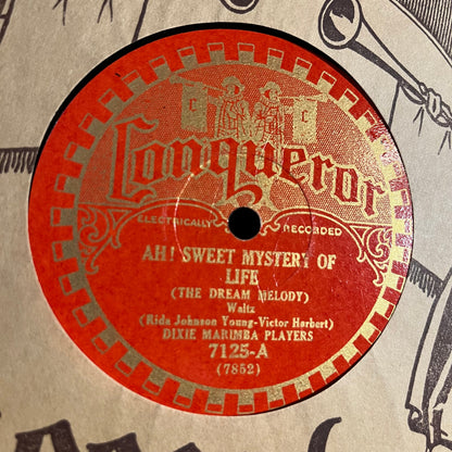 Dixie Marimba Players / Schubert's Orchestra - Ah! Sweet Mystery Of Life / Gypsy Love Song (78RPM 10" RECORD) | Near Mint (NM) Very Good Plus (VG+)-