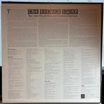 The Scholars (3) - The Silver Swan (And Other Elizabethan And Jacobean Madrigals) (VINYL) | Near Mint (NM or M-)-