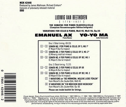 Ludwig van Beethoven - The Sonatas For Piano/Klavier & Cello (2xCD) | Near Mint (NM) Near Mint (NM)-