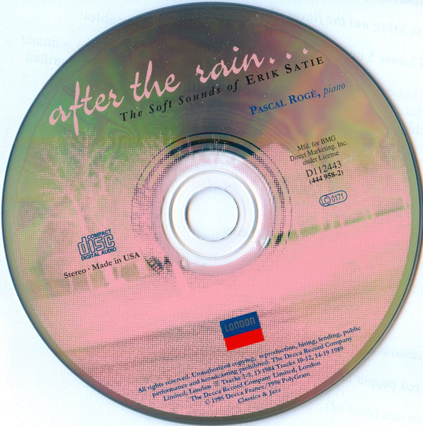 Erik Satie - After The Rain... The Soft Sounds Of Erik Satie (CD) | Near Mint (NM) Near Mint (NM)-