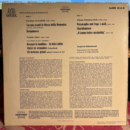 Girolamo Frescobaldi - Die Alte Orgel Im Dom Zu St. Gallen/Schweiz | Near Mint (NM) Near Mint (NM)-
