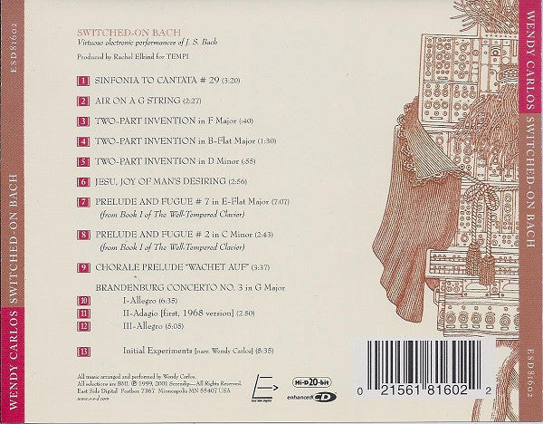 Wendy Carlos - Switched-On Bach (CD) | Near Mint (NM) Excellent+ (EX+)-