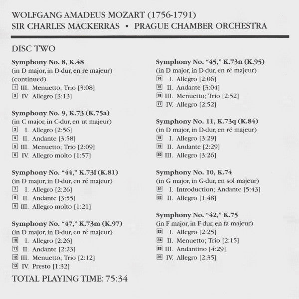 Wolfgang Amadeus Mozart - The Symphonies (10x CD Telarc ‎– CD 80729) | USED Near Mint (NM or M-) Near Mint (NM)-