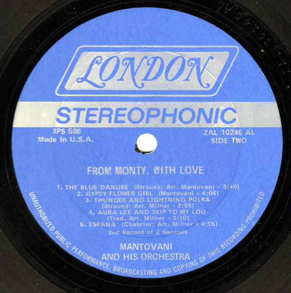 Mantovani And His Orchestra - From Monty, With Love | Near Mint (NM) Excellent (EX)-