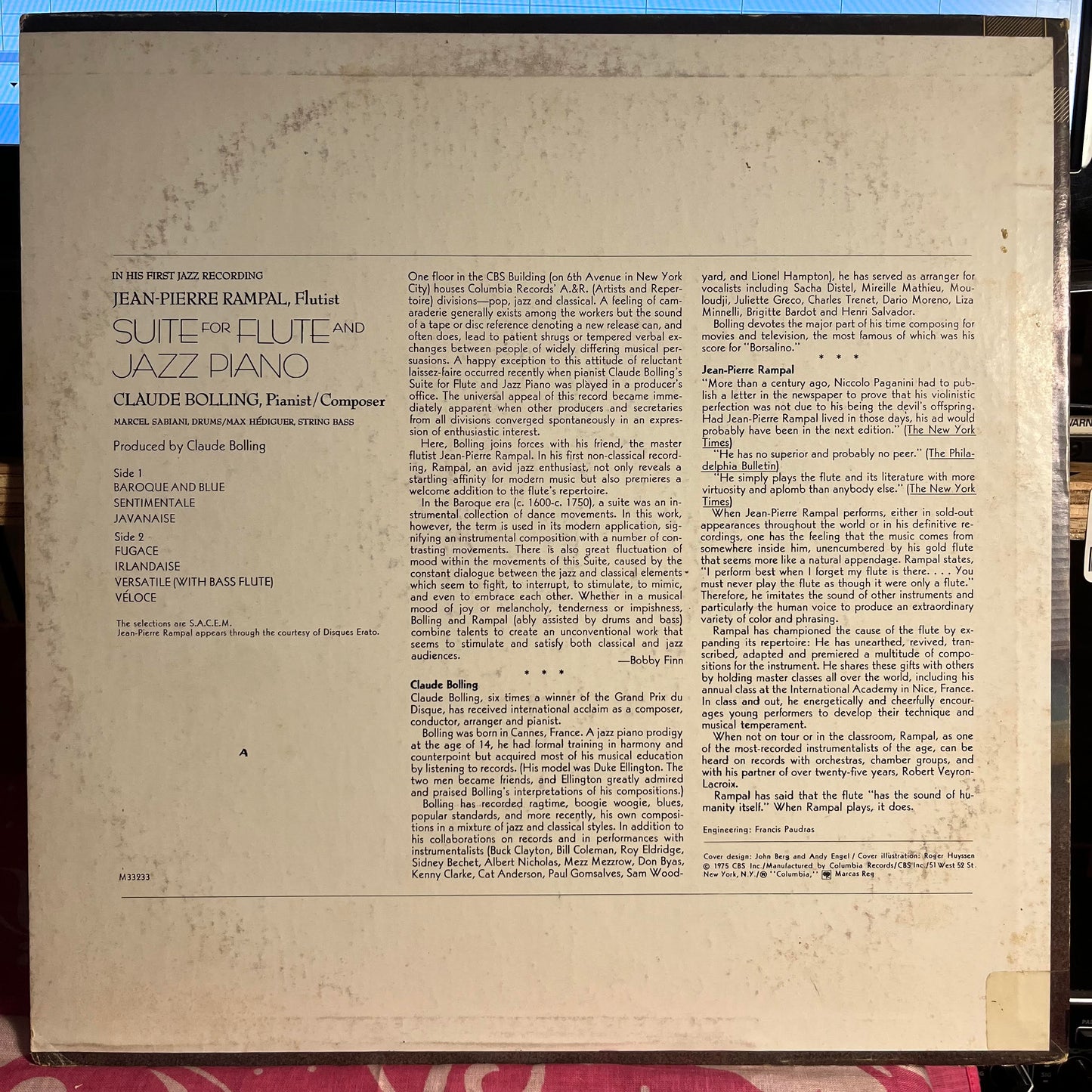 Jean-Pierre Rampal - Suite For Flute And Jazz Piano *TERRE HAUTE* | Near Mint (NM) Very Good Plus (VG+)-