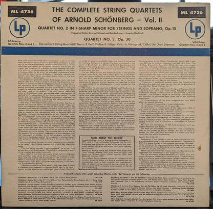 Arnold Schoenberg - Quartet No. 2 In F-Sharp Minor For Strings And Soprano, Op. 10 / Quartet No. 3, Op. 30 | Near Mint (NM) Near Mint (NM)-