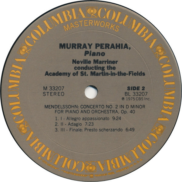 Murray Perahia - Piano Concertos (No. 1 In G Minor, Op. 25 / No. 2 In D Minor, Op. 40) | Near Mint (NM) Excellent (EX)-
