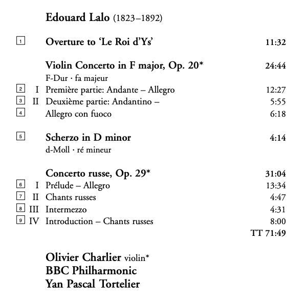 Édouard Lalo - Concerto Russe / Violin Concerto / Overture To 'Le Roi D'Ys' / Scherzo In D Minor (CD) | Near Mint (NM) Near Mint (NM)-