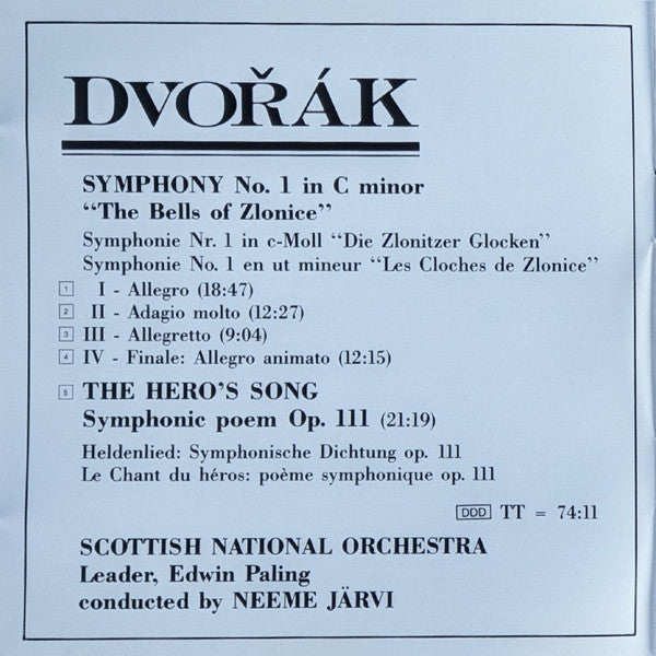 Symphony No. 1 ' The Bells Of Zlonice' - The Hero's Song Symphonic Poem Op. 111 (CD) | Near Mint (NM) Near Mint (NM)-
