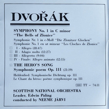 Symphony No. 1 ' The Bells Of Zlonice' - The Hero's Song Symphonic Poem Op. 111 (CD) | Near Mint (NM) Near Mint (NM)-