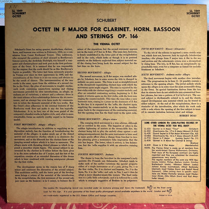 Franz Schubert - Octet In F Major Opus 166 For Clarinet, Horn, Bassoon And Strings | Near Mint (NM) Excellent (EX)-