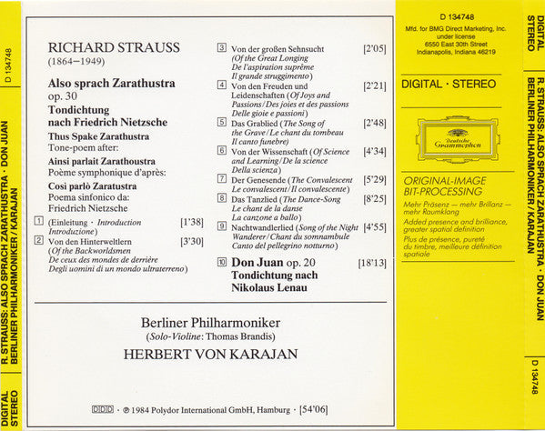 Richard Strauss - Also Sprach Zarathustra = Ainsi Parlait Zarathoustra • Don Juan (CD) | Near Mint (NM) Near Mint (NM)-