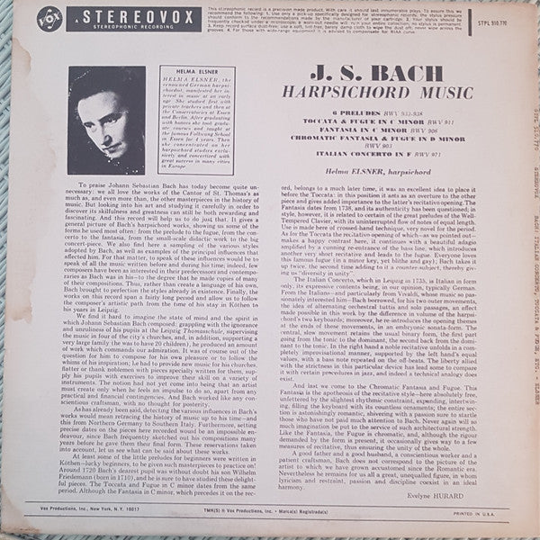 Johann Sebastian Bach - Harpsichord Music / Œuvres Pour Clavecin | Near Mint (NM) Near Mint (NM)-