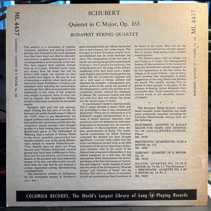 Franz Schubert - Quintet In C Major, Op. 163 | Near Mint (NM) Near Mint (NM)-