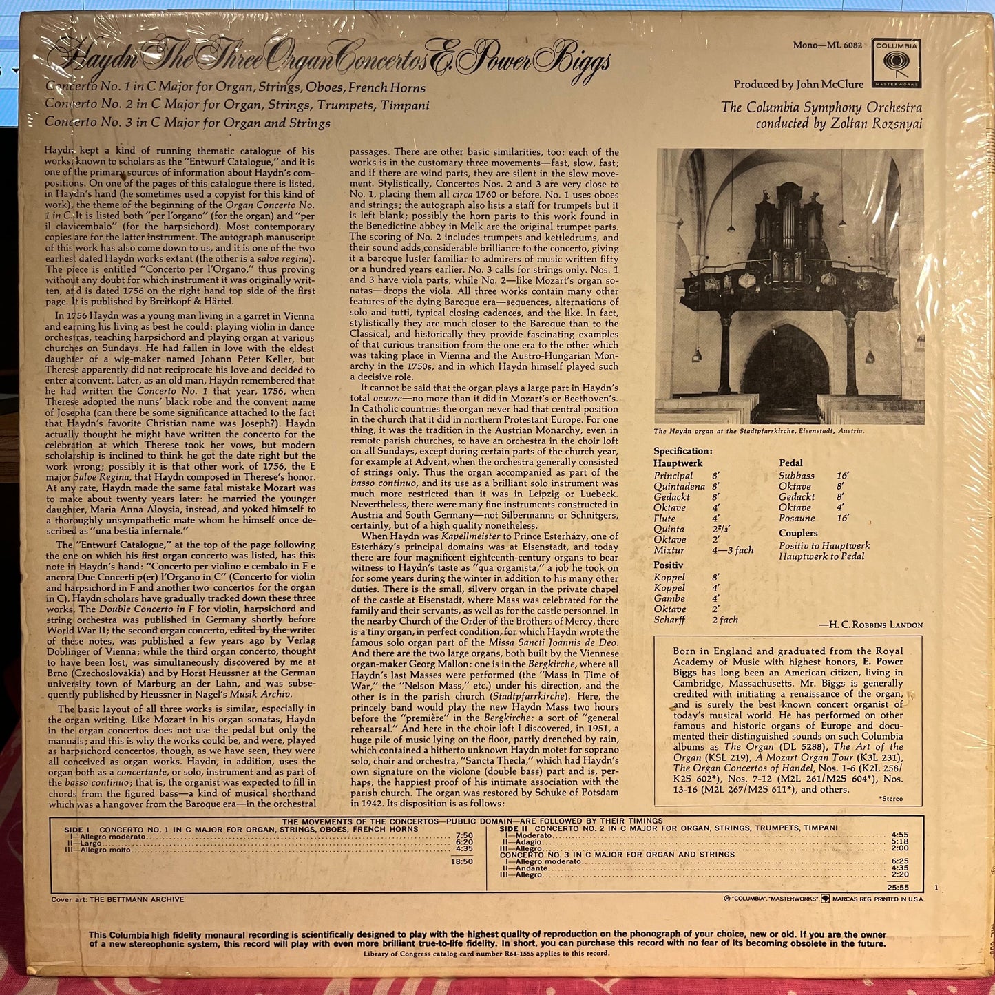 Joseph Haydn - The Three Organ Concertos *SHRINK* | Near Mint (NM) Near Mint (NM)-