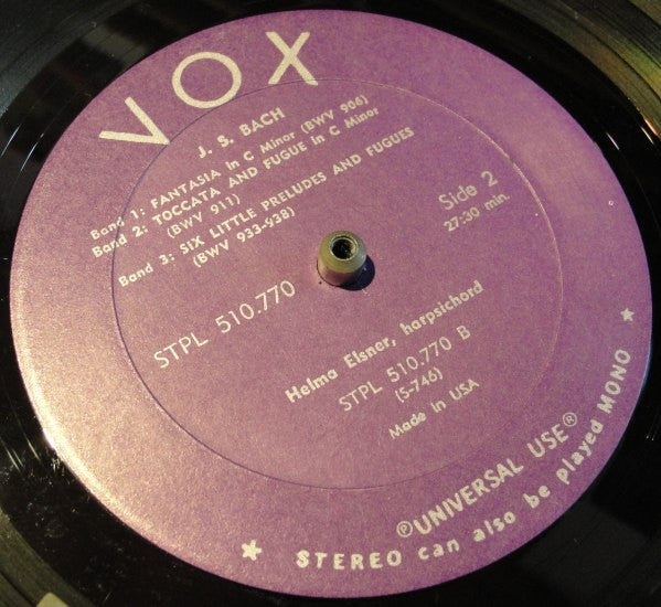 Johann Sebastian Bach - Harpsichord Music / Œuvres Pour Clavecin | Near Mint (NM) Near Mint (NM)-