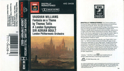 Ralph Vaughan Williams - Fantasia On A Theme By Thomas Tallis • A London Symphony (Symphony No. 2) (CASS) | Near Mint (NM) Near Mint (NM)-