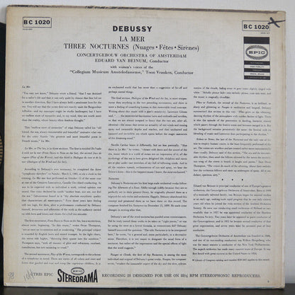Claude Debussy - La Mer; Three Nocturnes (VINYL) | Near Mint (NM) Excellent+ (EX+)-